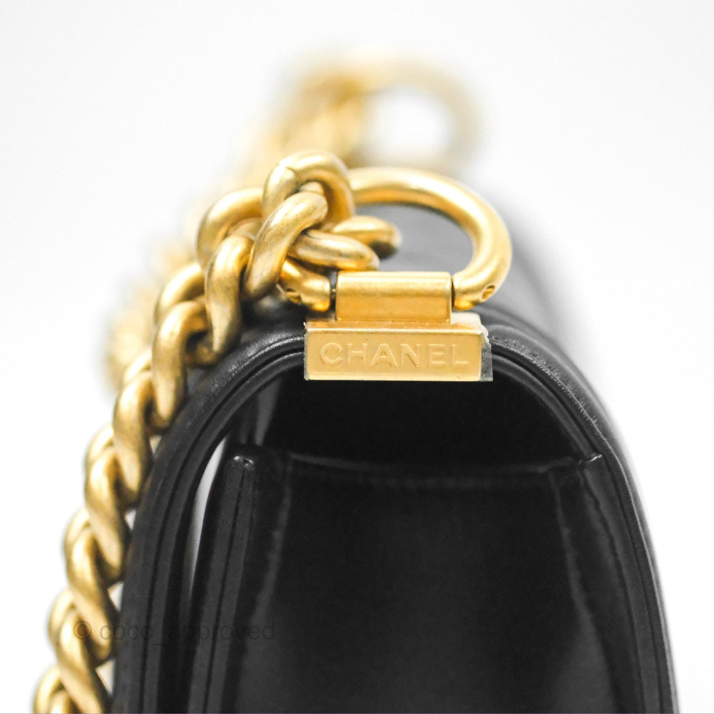 Chanel Small Boy Black Calfskin Gold Hardware