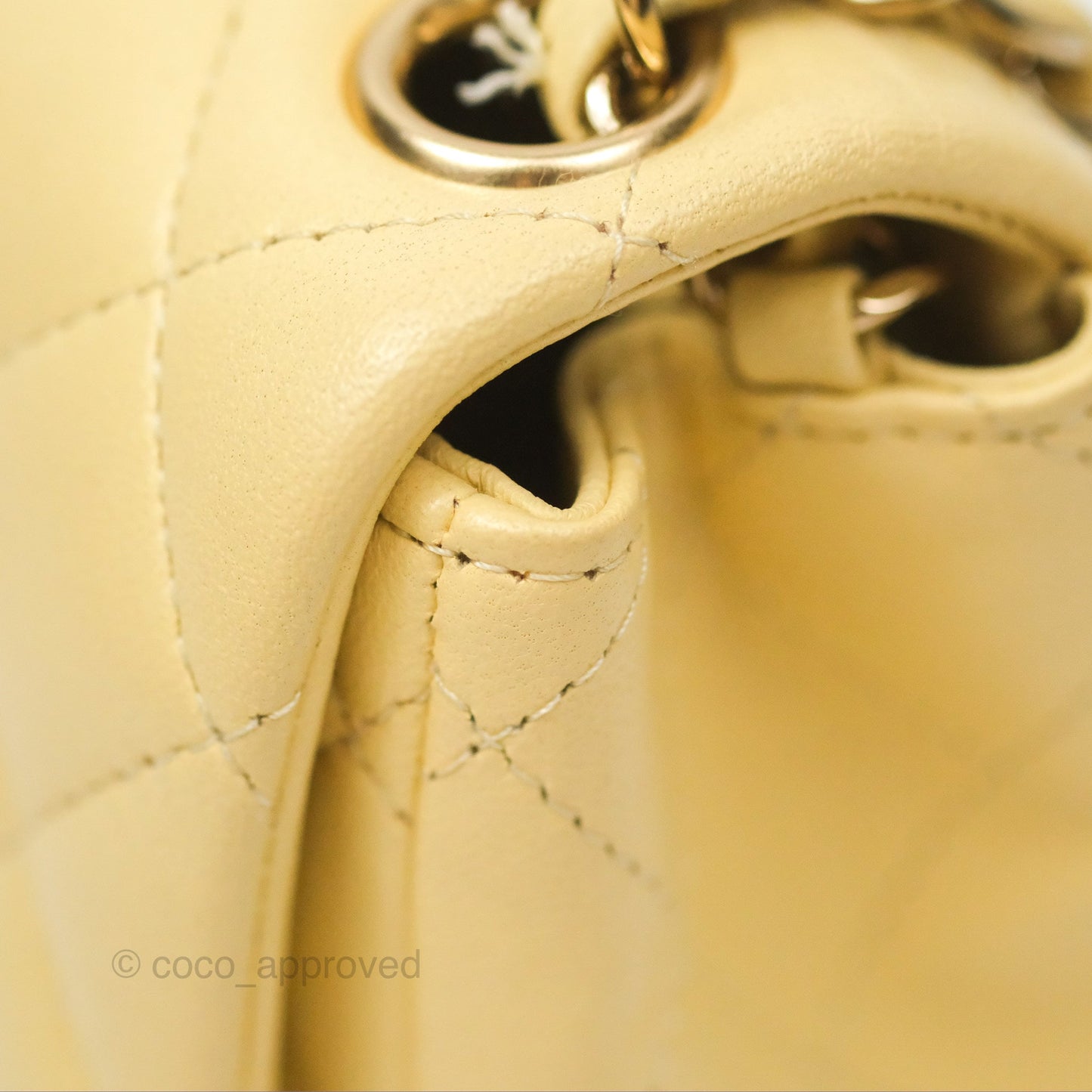 Chanel Mini Square Quilted Yellow Lambskin Gold Hardware