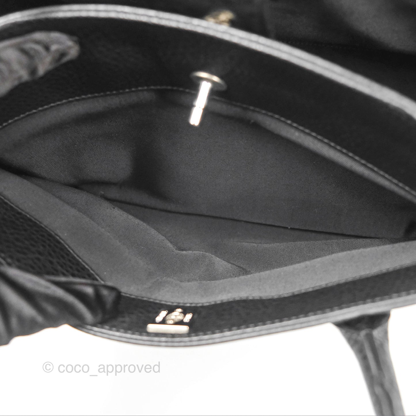 Chanel Executive Tote Bag Black Grained Calfskin Silver Hardware
