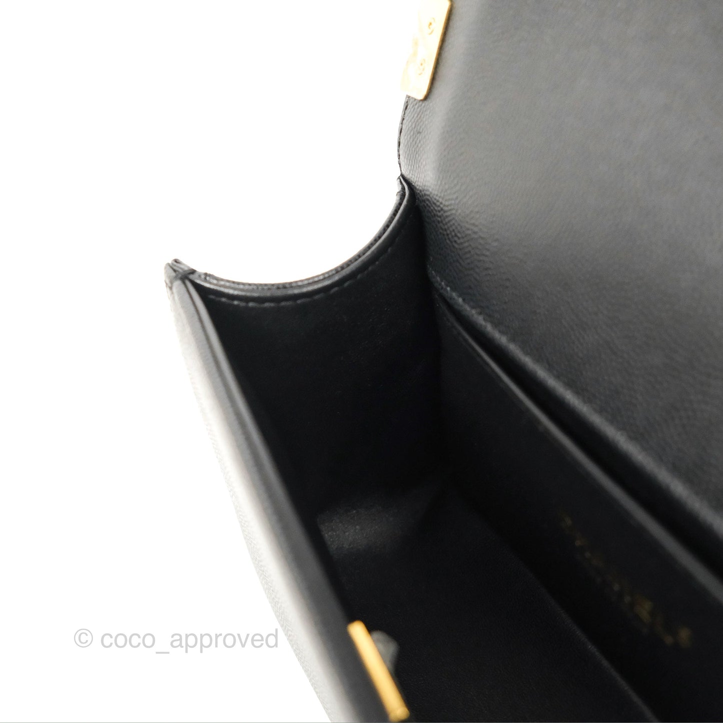 Chanel Small Boy Black Caviar Aged Gold Hardware