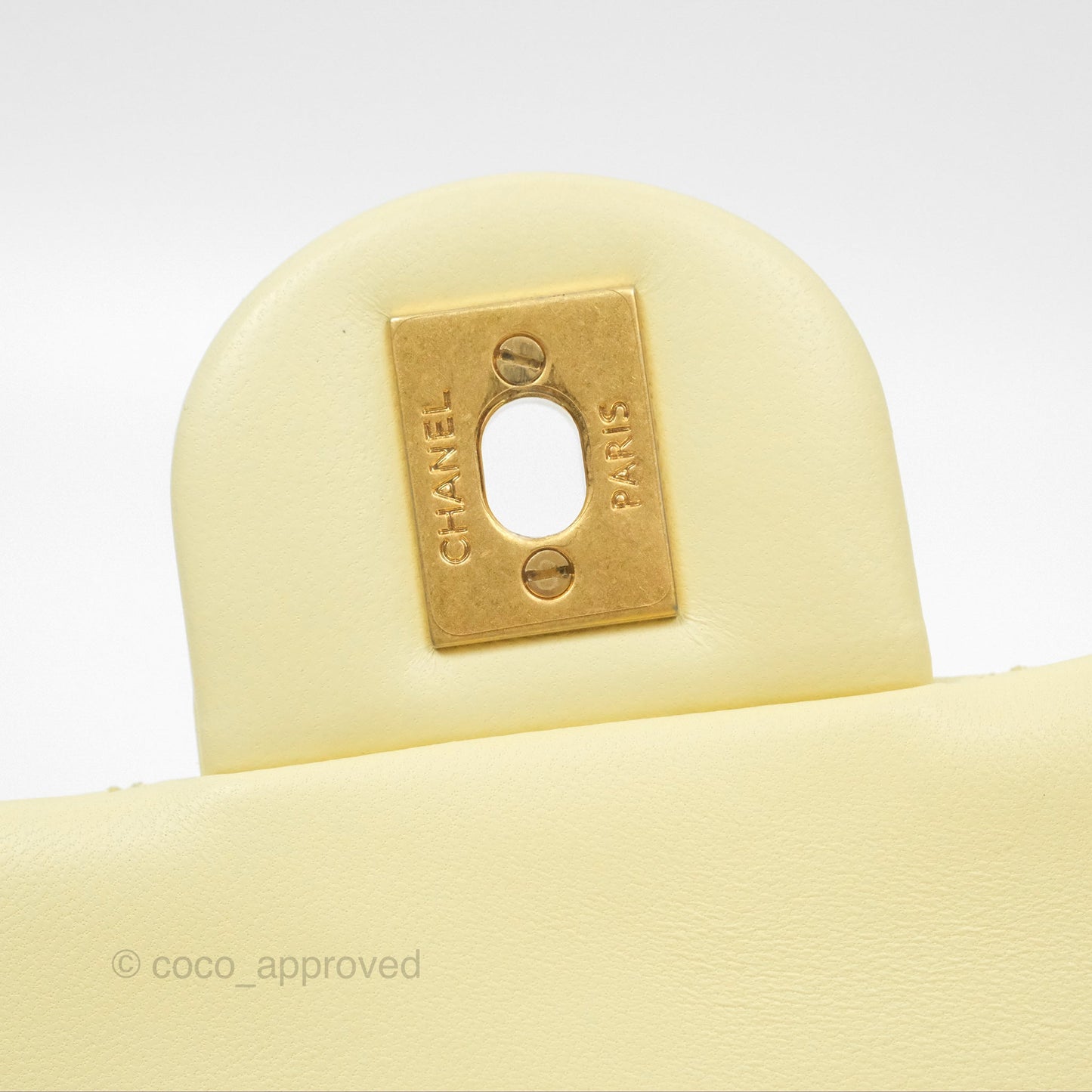 Chanel Mini Rectangular Flap with Camellia Adjustable Chain Yellow Lambskin Aged Gold Hardware 23S