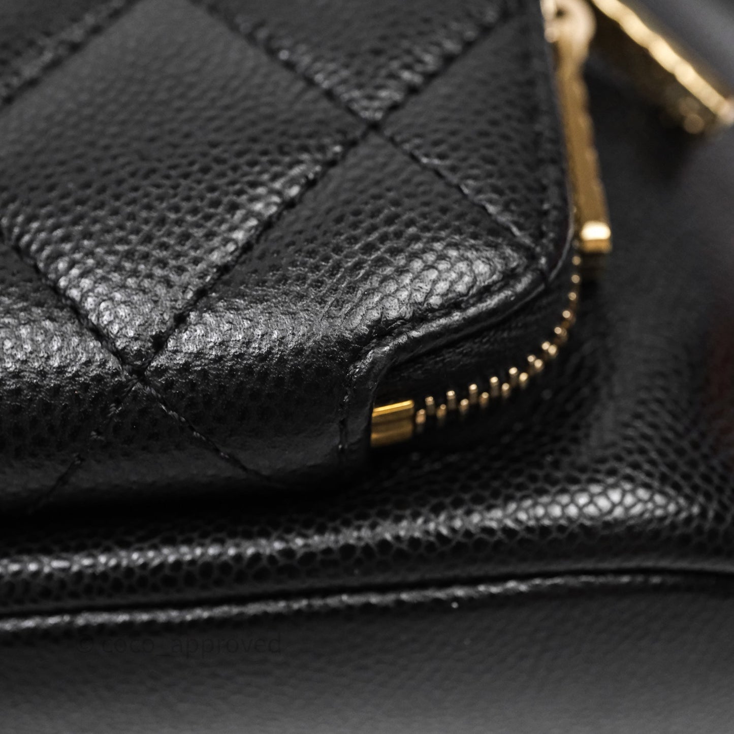 Chanel Business Affinity Drawstring Bucket Bag Black Caviar Gold Hardware