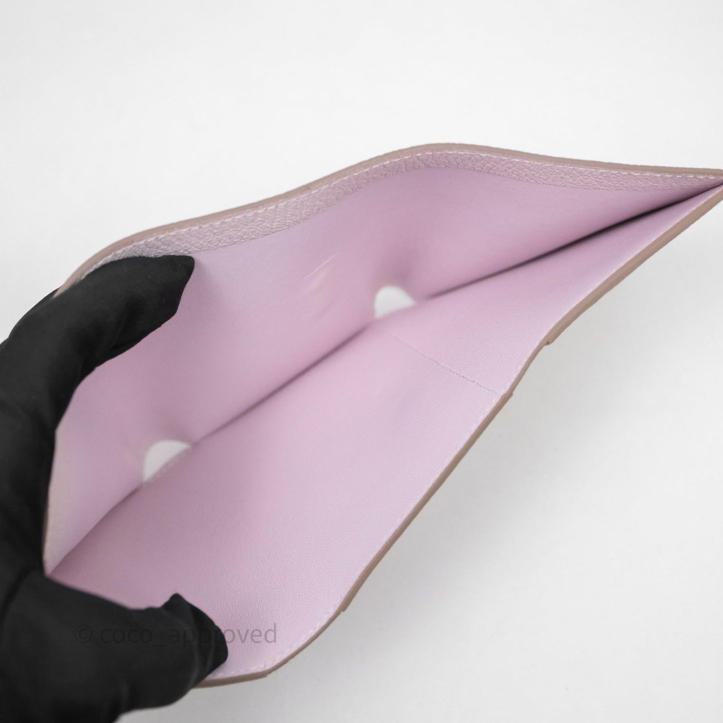 Hermes Bearn Wallet Mauve Pale 09 Palladium Hardware