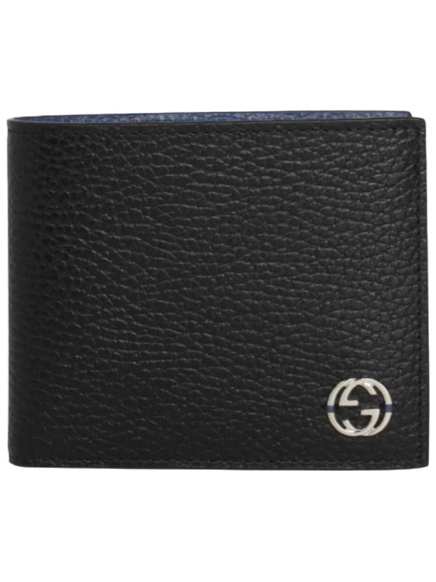 Luxury Gucci Trending 2025 GG Interlocking Two Tone Half Wallet Black