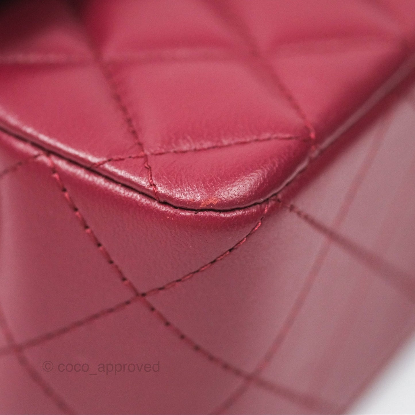 Chanel Top Handle Mini Rectangular Flap Bag Burgundy Red Lambskin Gold Hardware