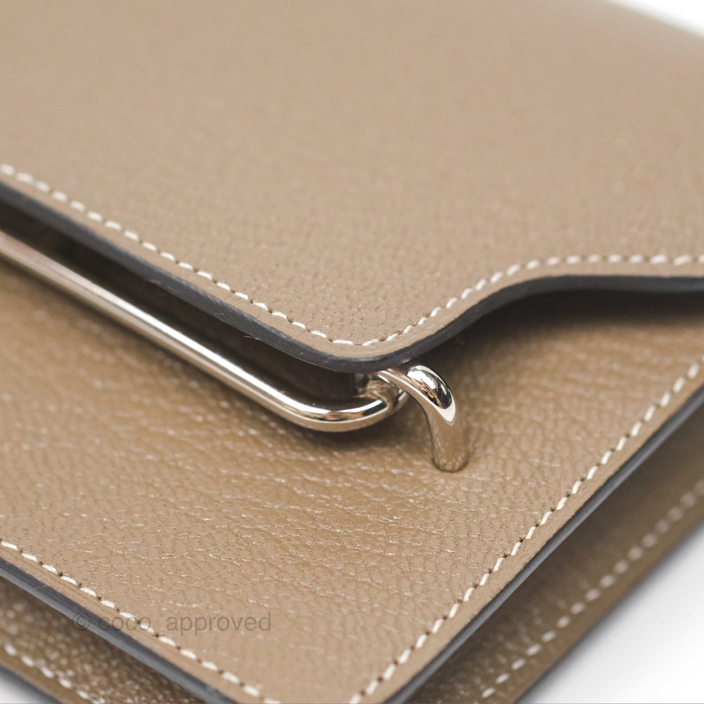 Hermès Roulis Slim Wallet Etoupe Chevre Mysore Palladium Hardware