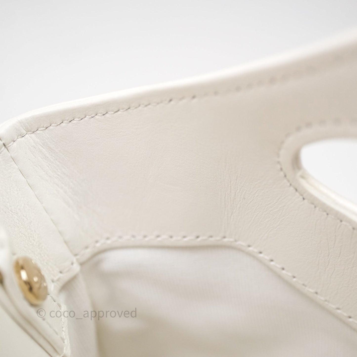 Chanel Nano 31 White Shiny Calfskin Gold Hardware