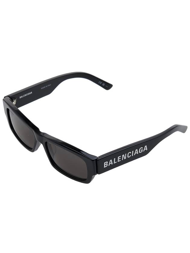 Luxury Balenciaga Acetate Rectangular Frame Sunglasses Black