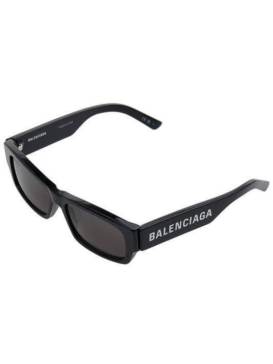 Luxury Balenciaga Acetate Rectangular Frame Sunglasses Black