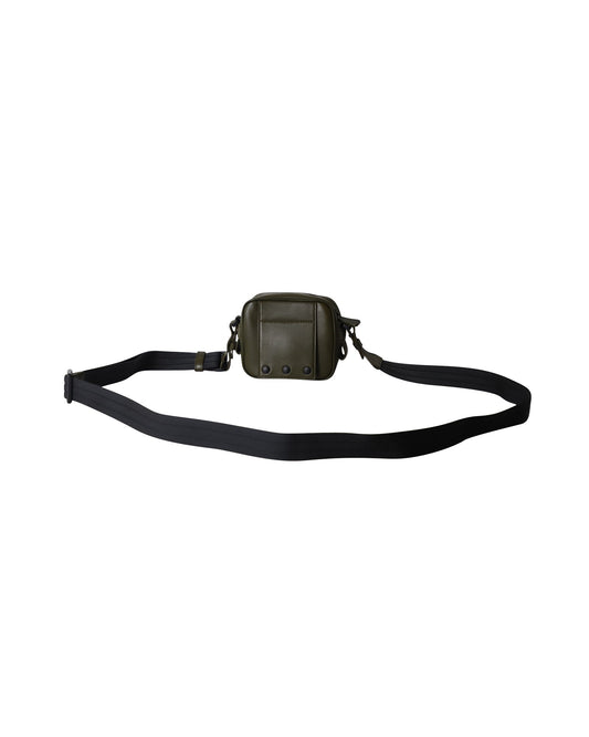 Luxury Bottega Veneta Perforated Crossbody Bag in Army Green Leather