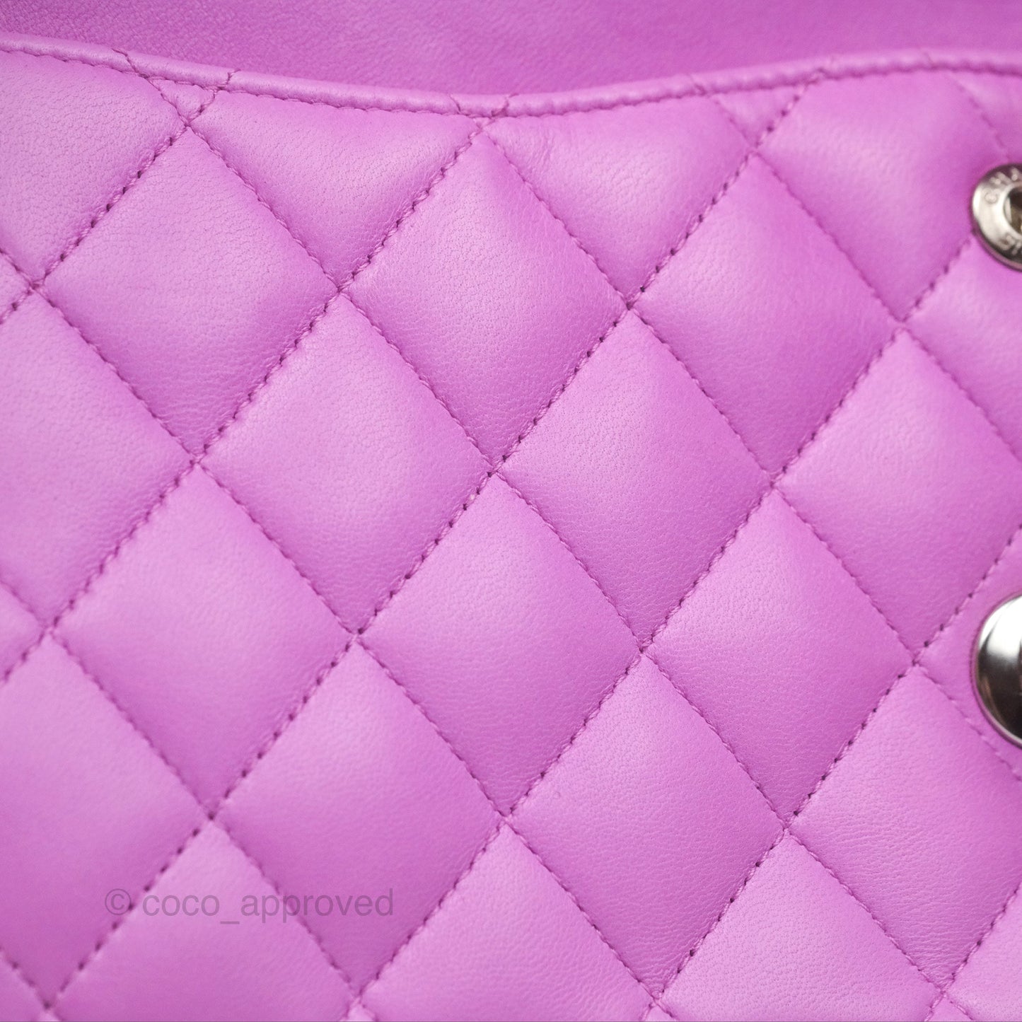 Chanel Medium Classic Flap Quilted Purple Lambskin Silver Hardware