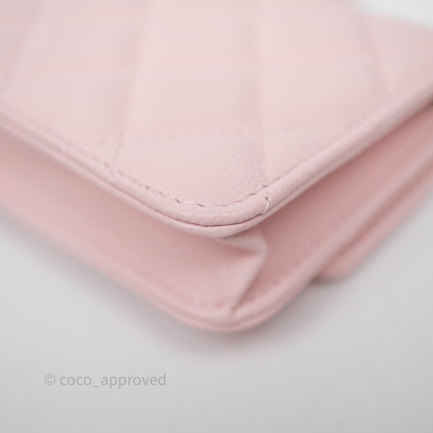 Chanel Mini Wallet With Chain Light Pink Caviar Gold Hardware