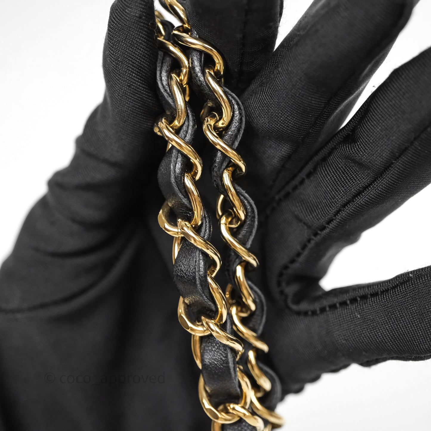 Chanel Mini Square Quilted Black Lambskin Gold Hardware