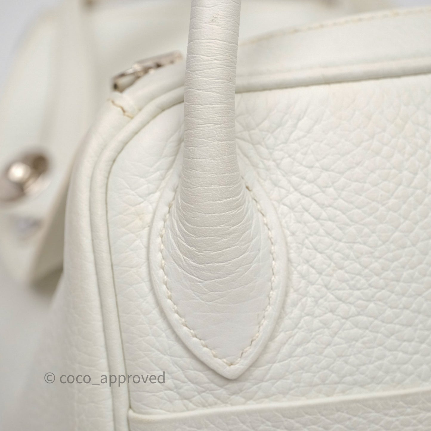 Hermès Lindy 30 White Clemence Palladium Hardware