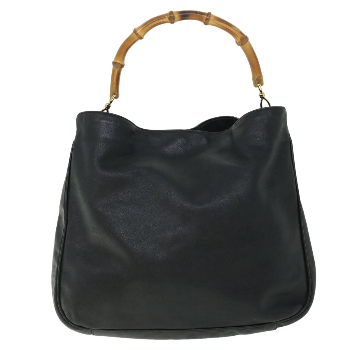 Luxury Gucci Bamboo Shoulder Bag Leather 2way Black  52913
