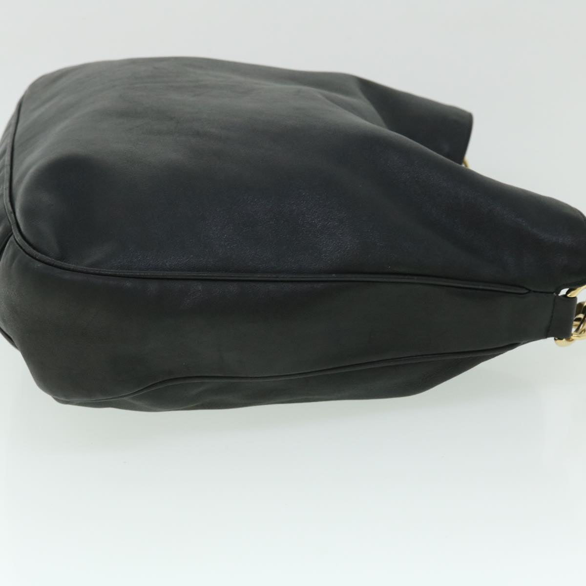 Luxury Gucci Bamboo Shoulder Bag Leather 2way Black  52913
