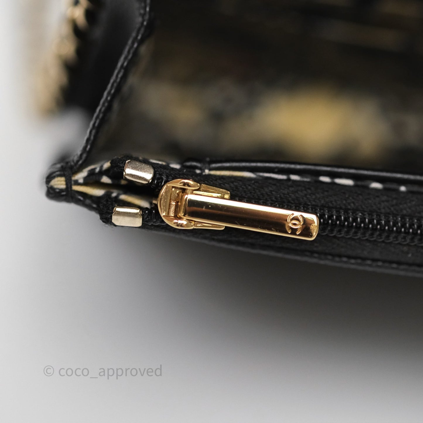Chanel Wallet On Chain WOC Black Caviar Gold Hardware 23C