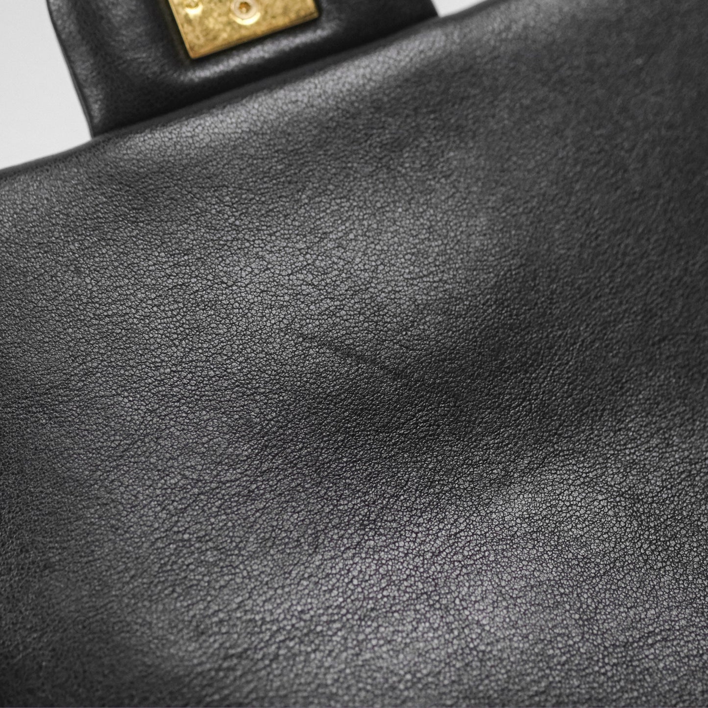 Chanel Mini Top Handle Flap Black Lambskin Aged Gold Hardware 23C