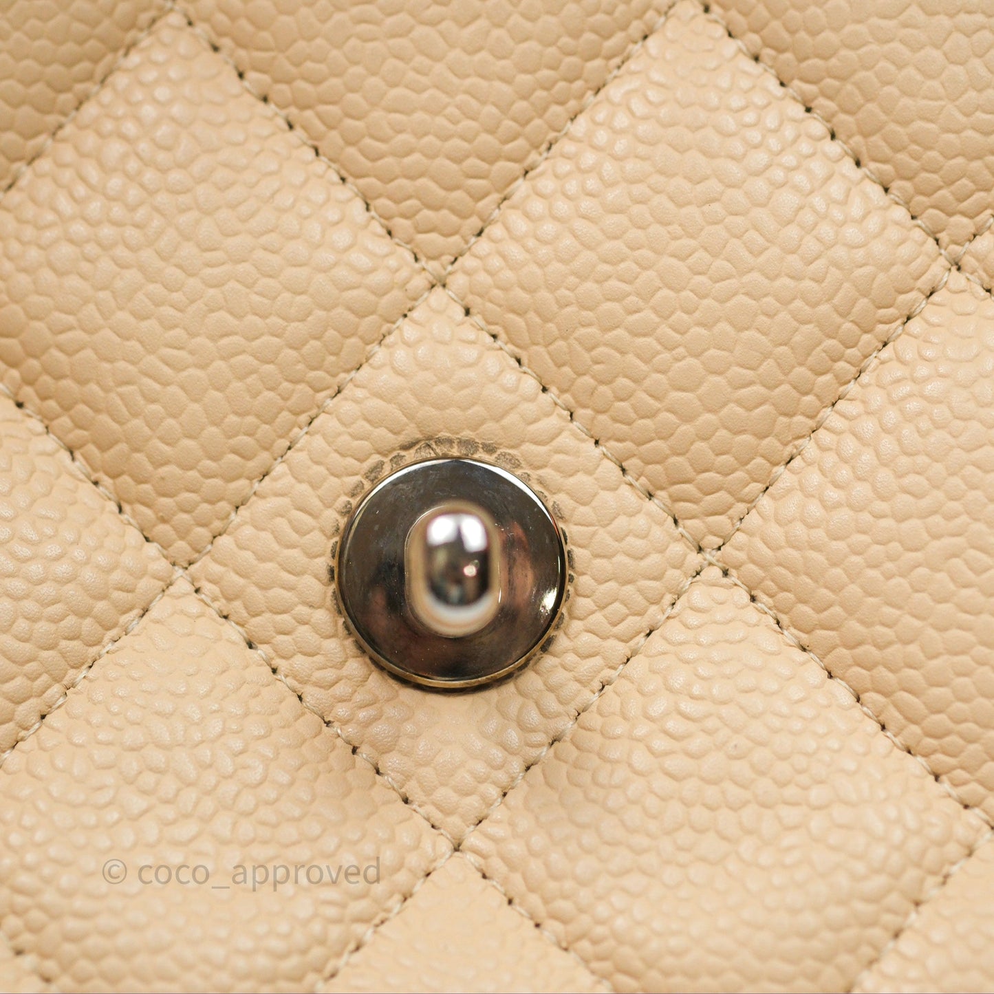 Chanel Jumbo Single Flap Beige Caviar Silver Hardware