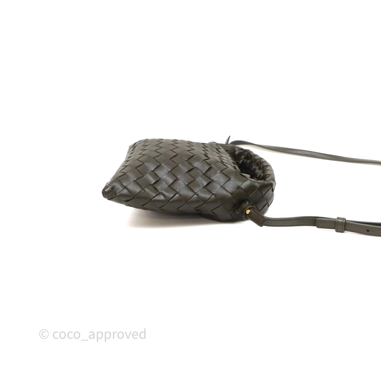 Bottega Veneta Mini Hop Khaki Intrecciato Leather