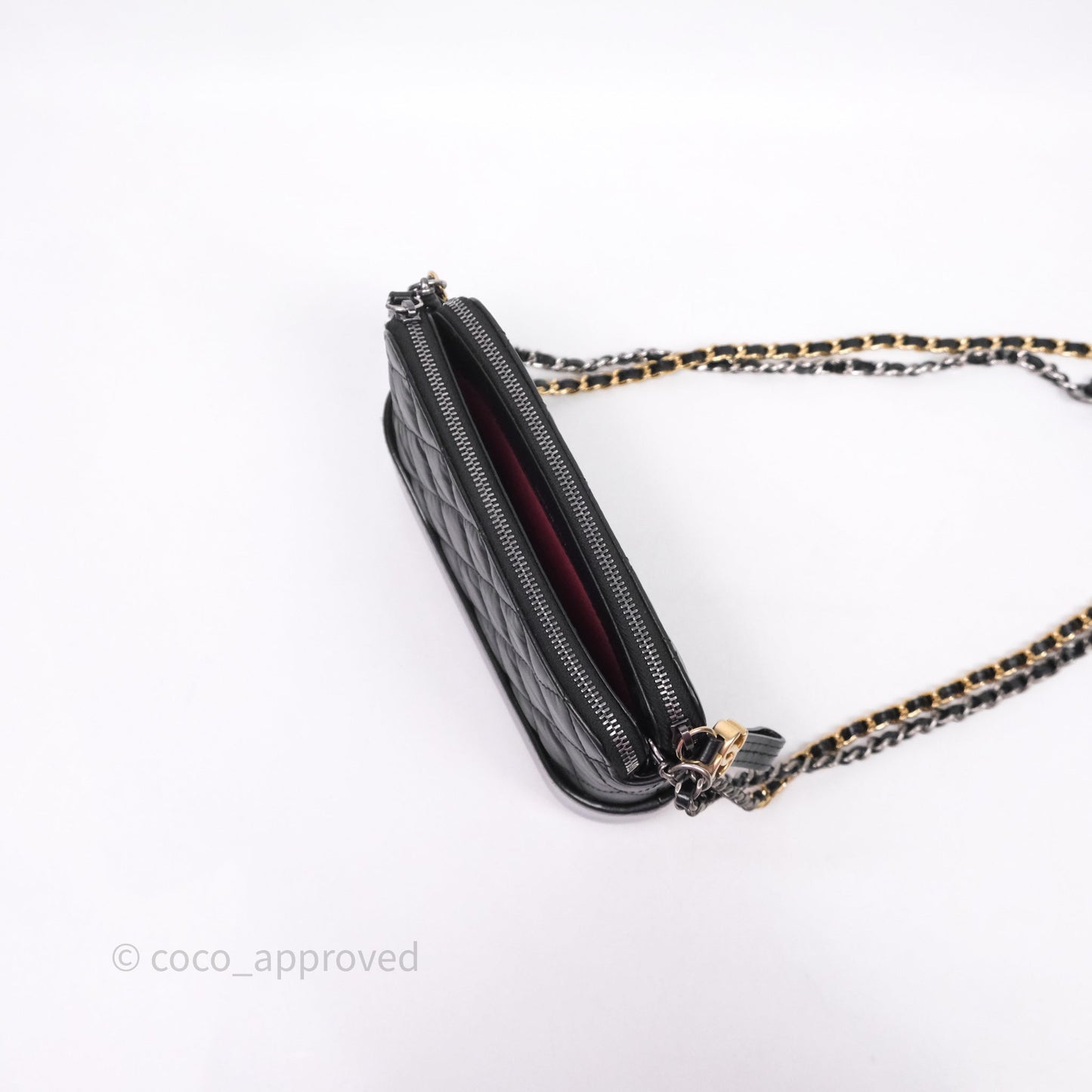 Chanel Gabrielle Clutch With Chain Aged Calfskin Black Mixed Hardware