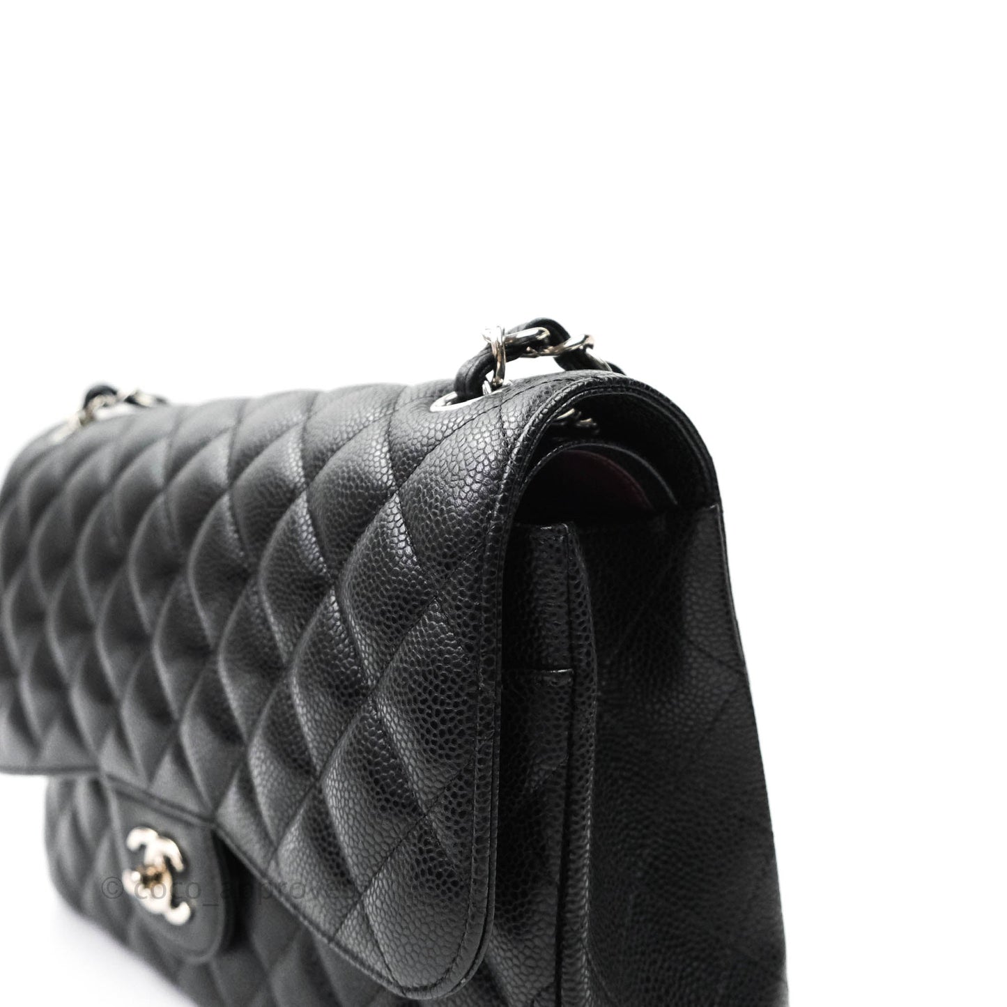 Chanel Jumbo Double Flap Black Caviar Silver Hardware⁣⁣