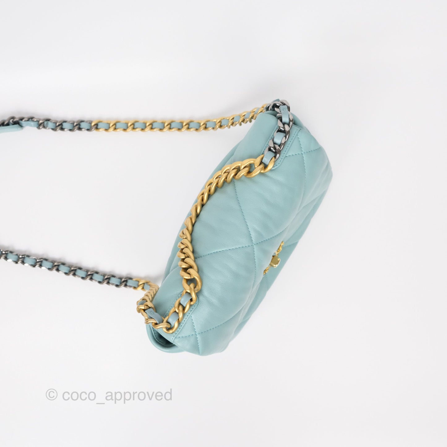 Chanel 19 Small Tiffany Blue Mixed Hardware