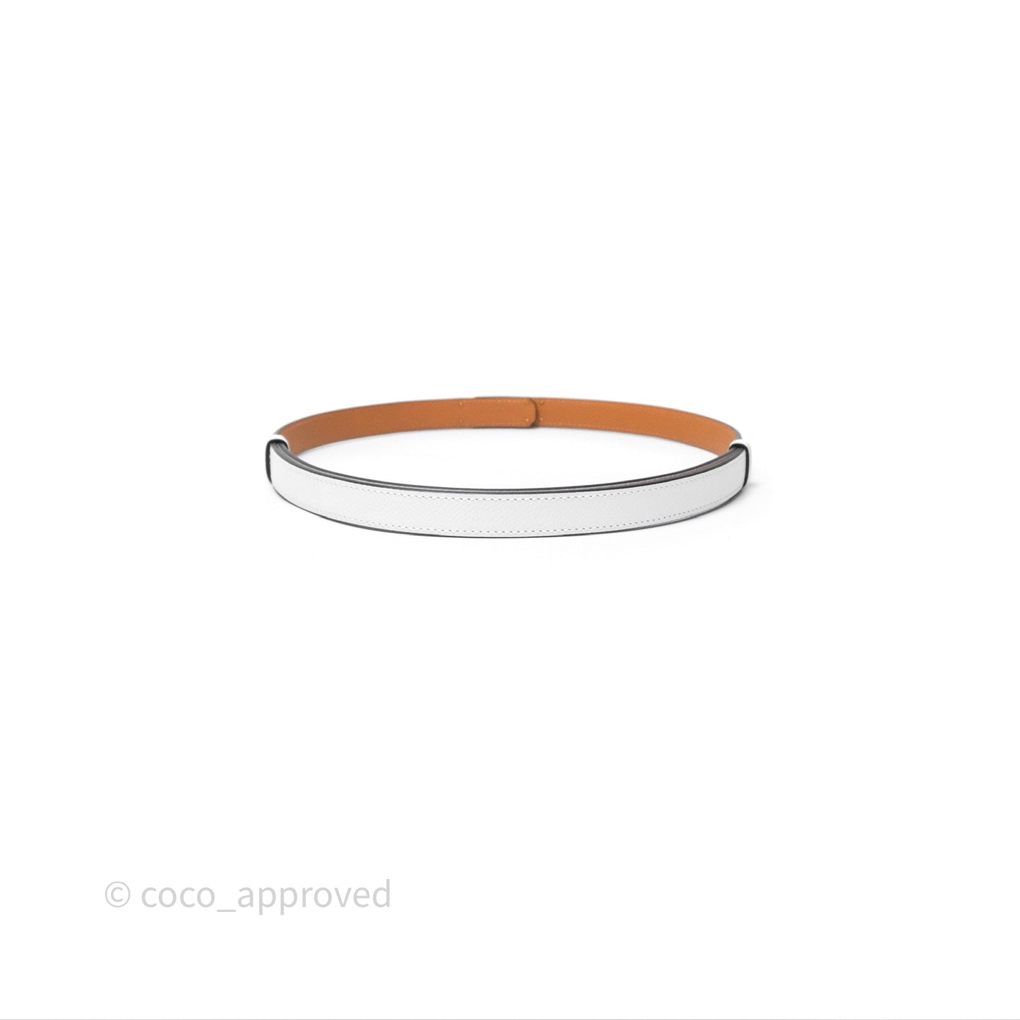 Hermès Kelly 18 Belt 01 Blanc White Epsom Rose Gold Hardware