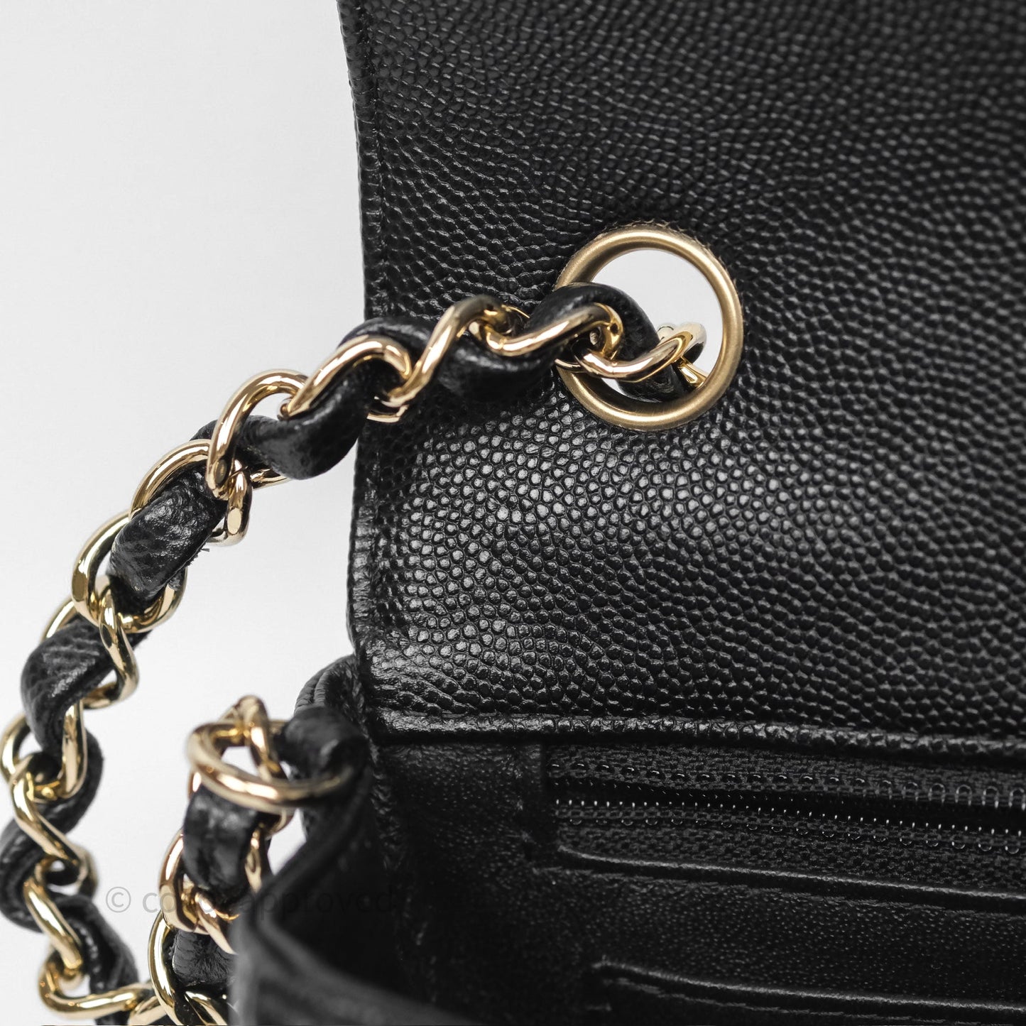 Chanel Mini Rectangular Chevron Black Caviar Gold Hardware