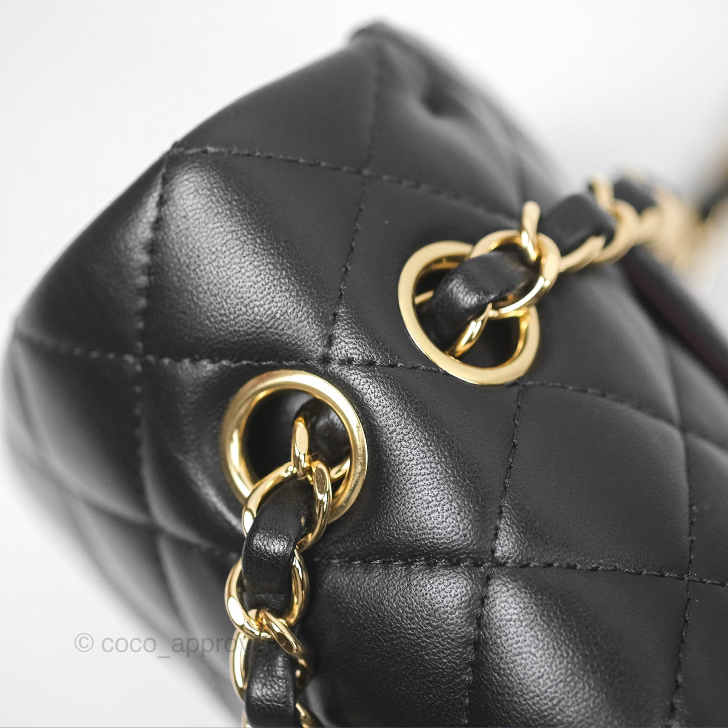Chanel Small Classic Flap Quilted Black Lambskin Gold Hardware