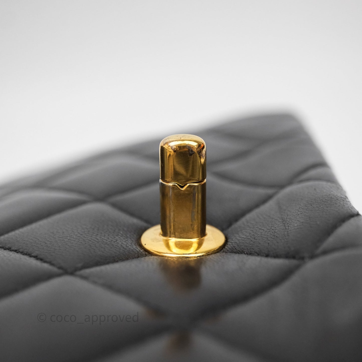 Chanel Vintage Medium Classic Diana Flap Bag Black Lambskin 24K Gold Hardware