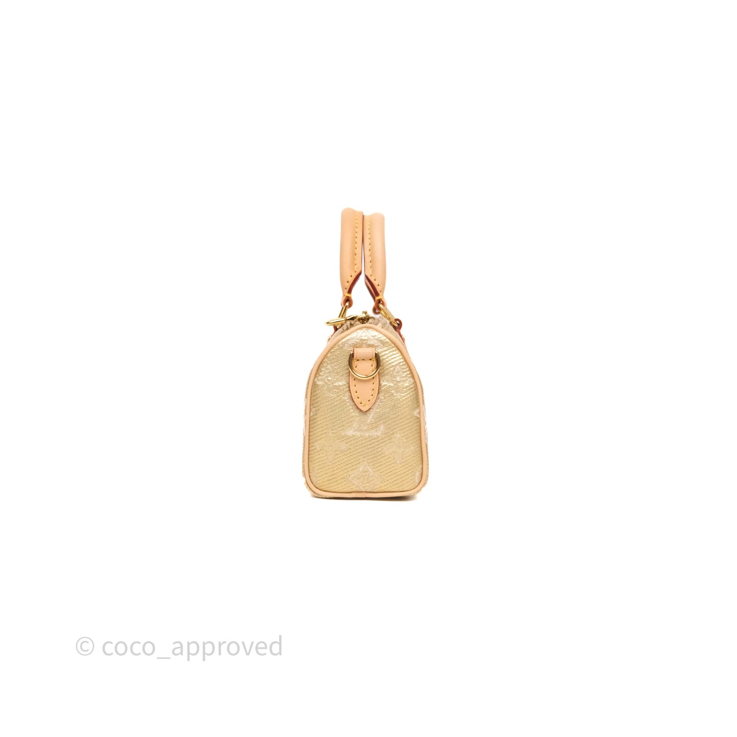 Louis Vuitton Nano Speedy Monogram Gold Jacquard Fabric