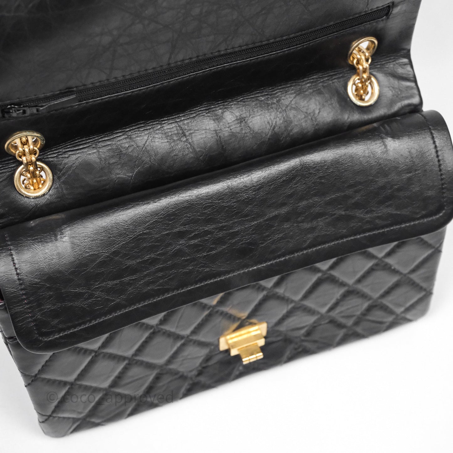 Chanel Reissue 226 Quilted Aged Calfskin Black Aged Gold Hardware