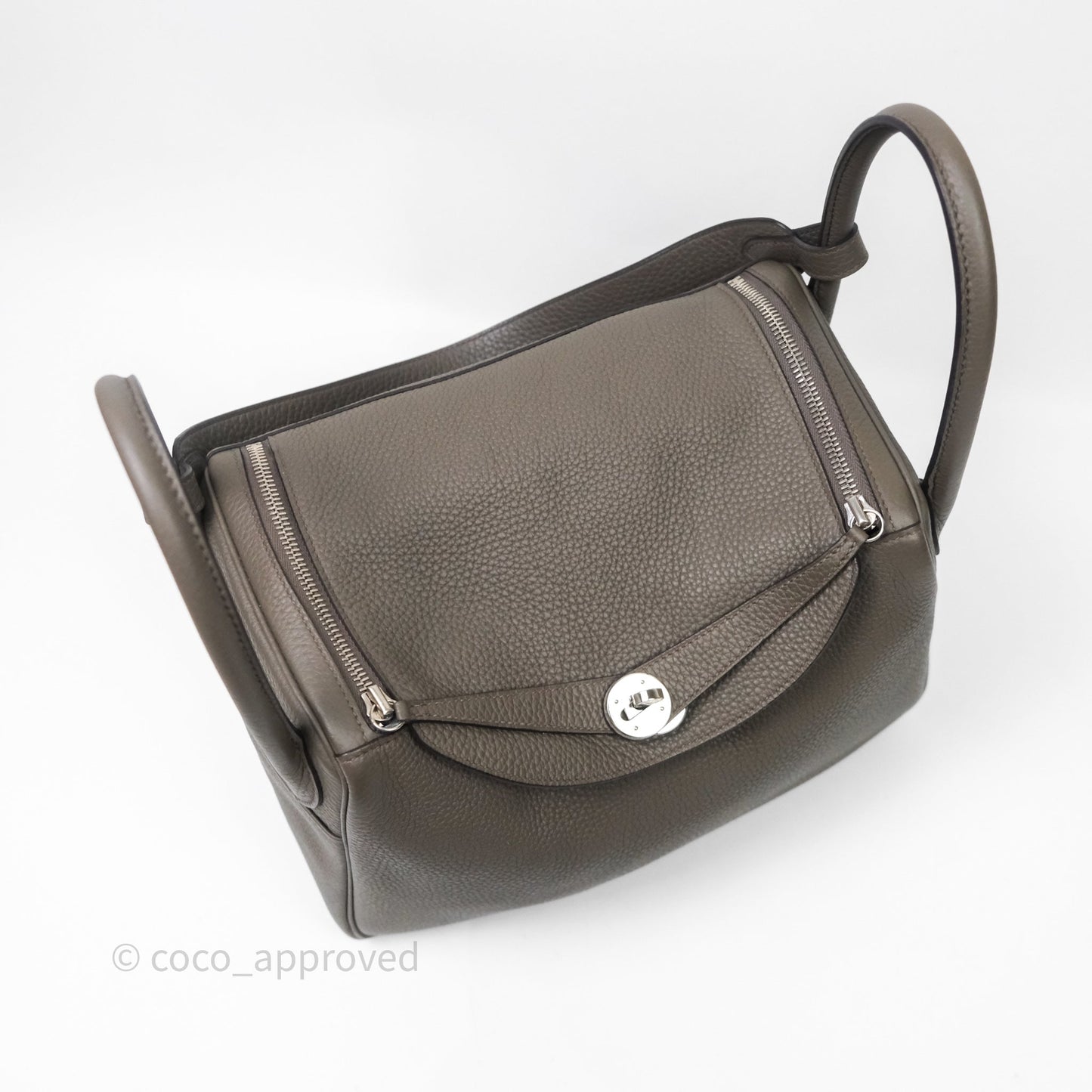Hermès Lindy 30 Etain 8F Clemence Palladium Hardware