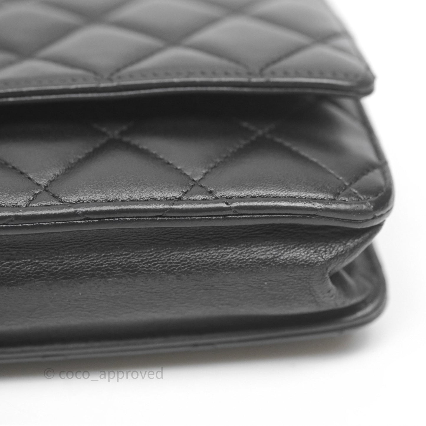 Chanel Quilted WOC Black Lambskin Silver Hardware