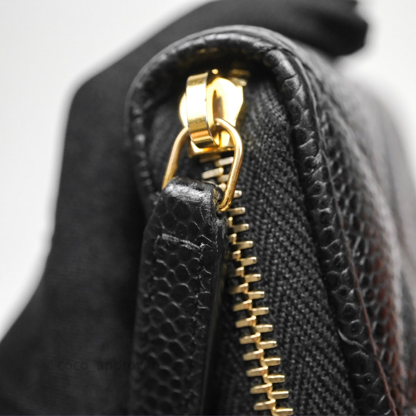 Chanel Classic Zipped Coin Purse Black Caviar Gold Hardware