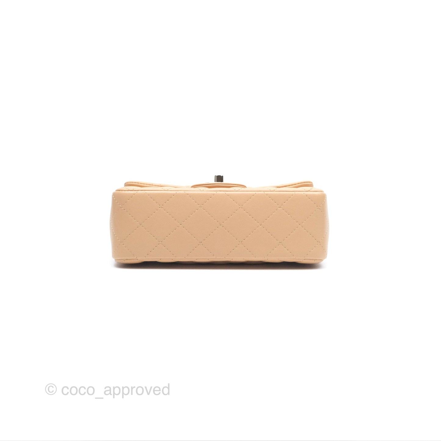 Chanel Quilted Mini Rectangular Beige Lambskin Gold Hardware