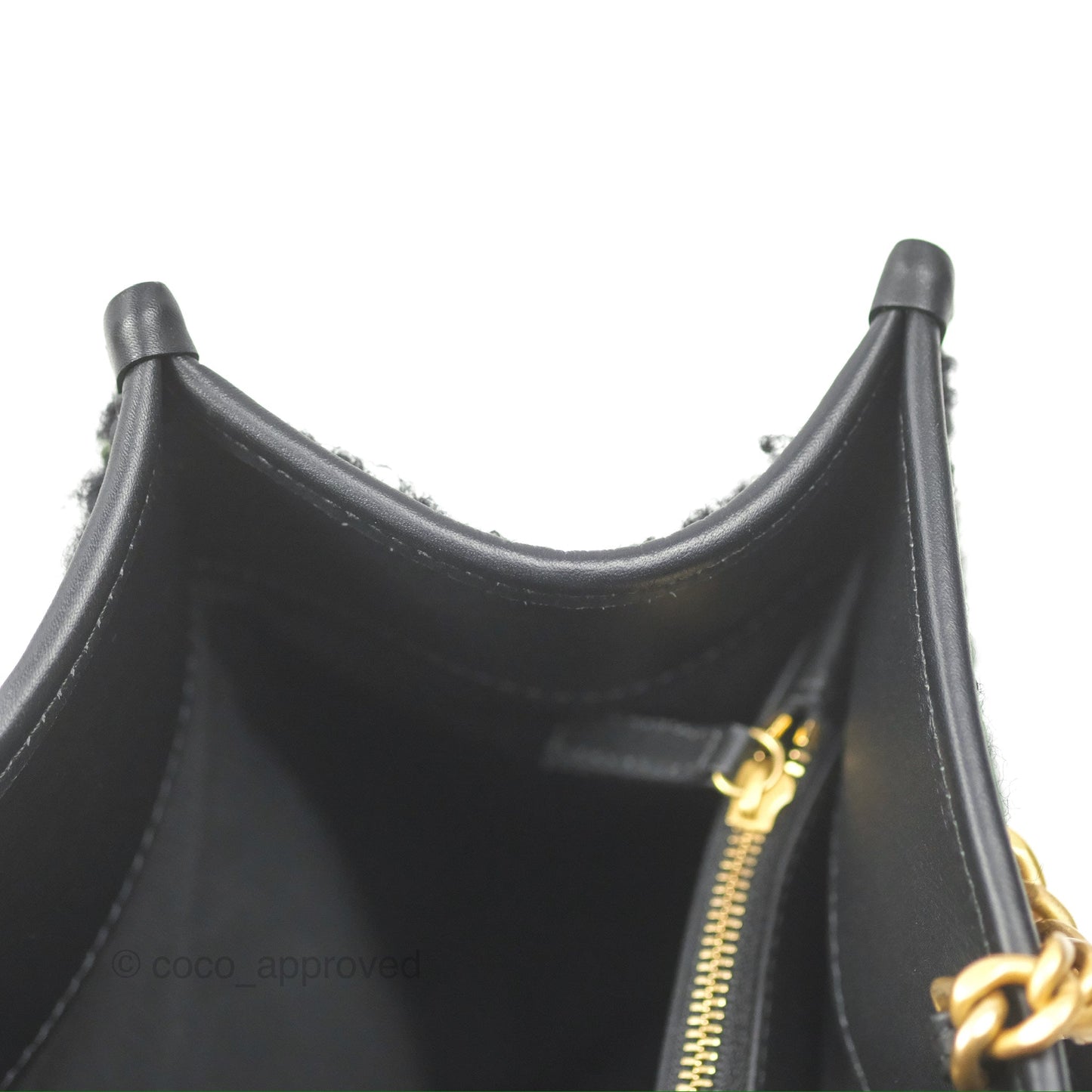 Chanel Tweed Tote Bag Leather Gold Hardware 22K