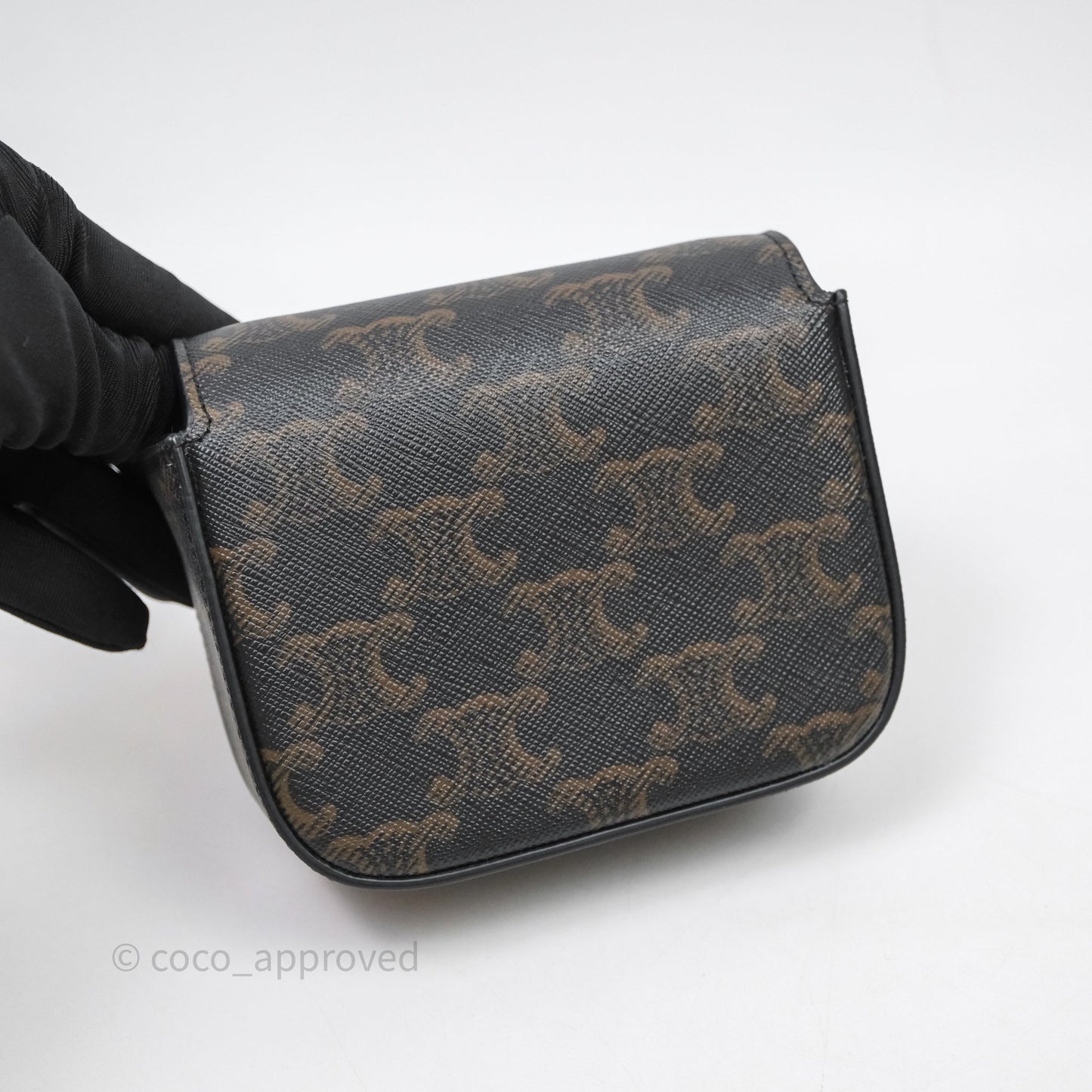 Celine Mini Triomphe Canvas Tan Calfskin