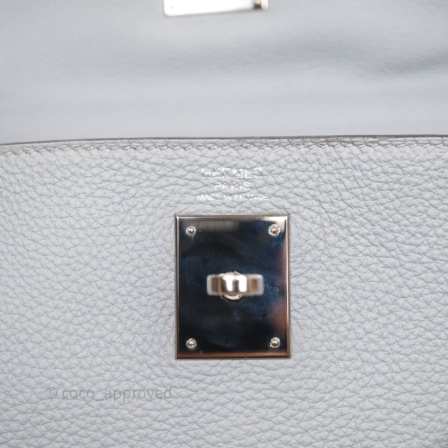 Hermès Kelly 32 Retourne Bleu Glacier 8U Togo Palladium Hardware