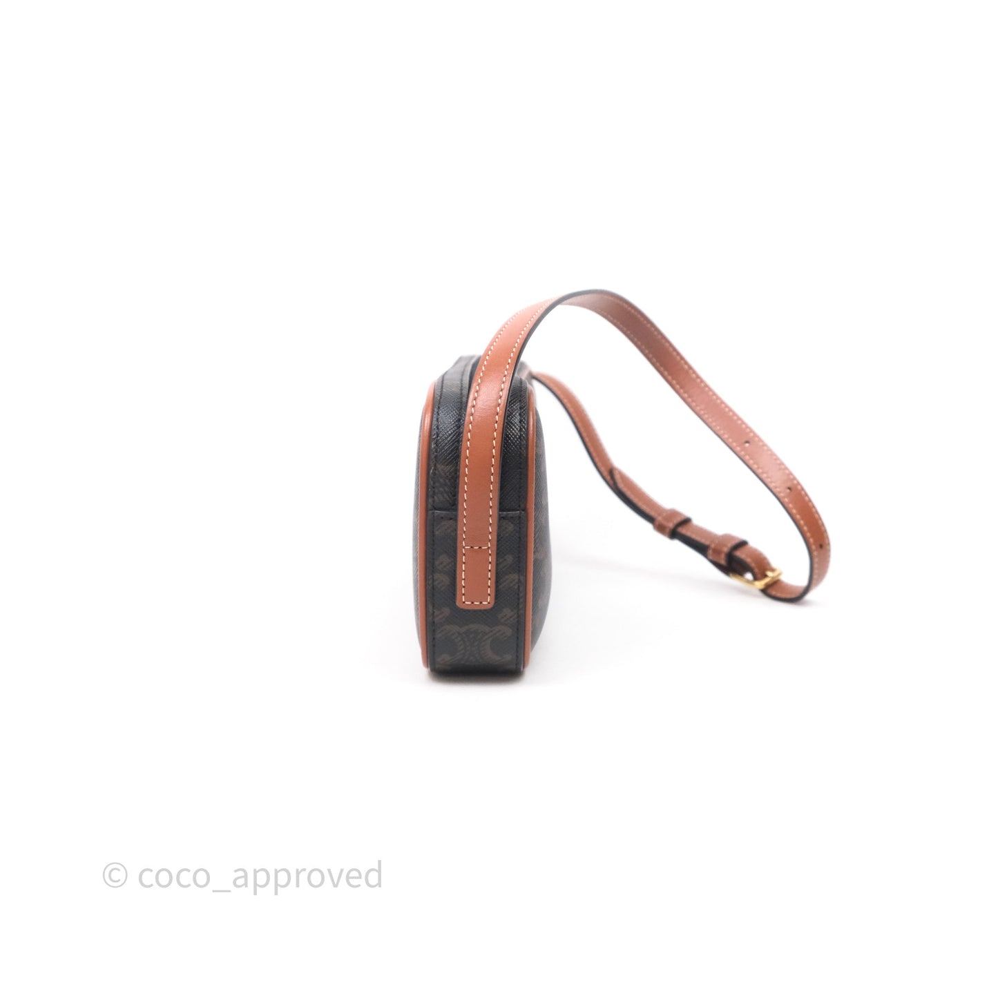 Celine Mini Camera Shoulder Bag Triomphe Canvas Tan