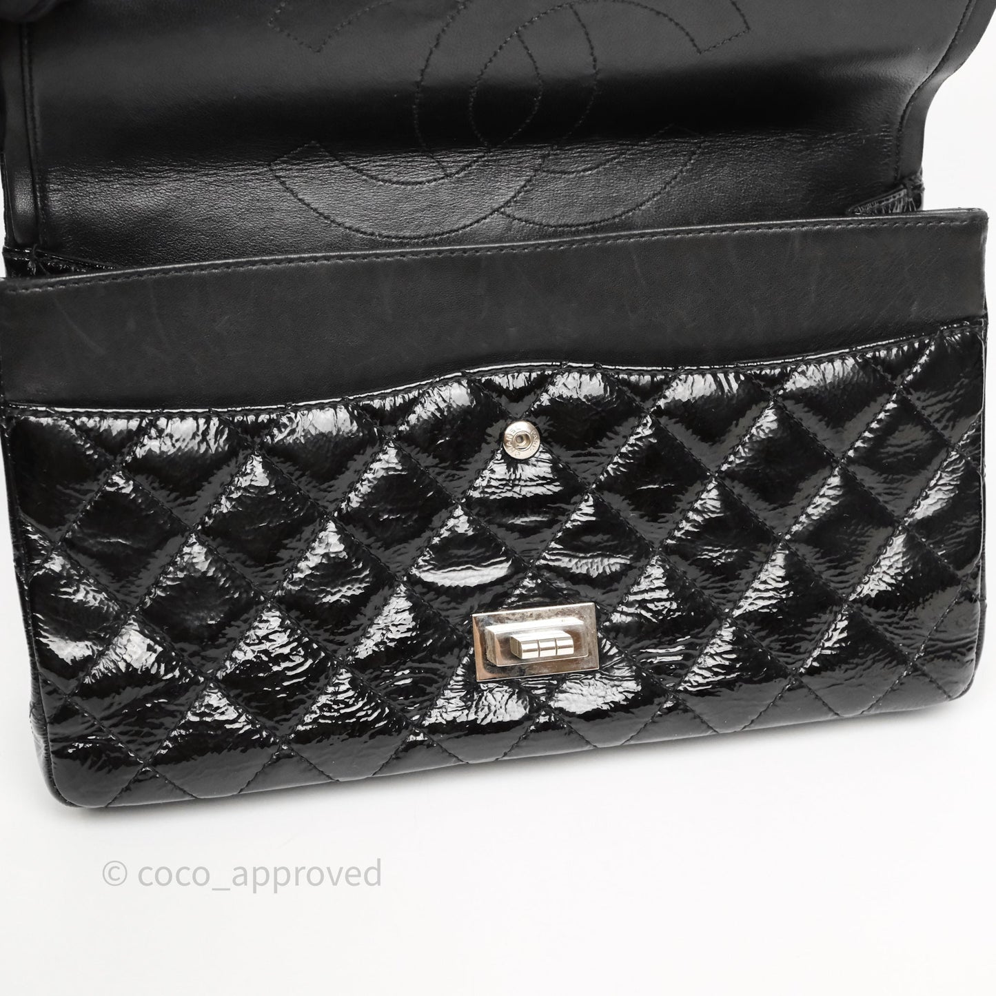 Chanel 2.55 Reissue Glazed Calfskin So Black 227 Silver Hardware