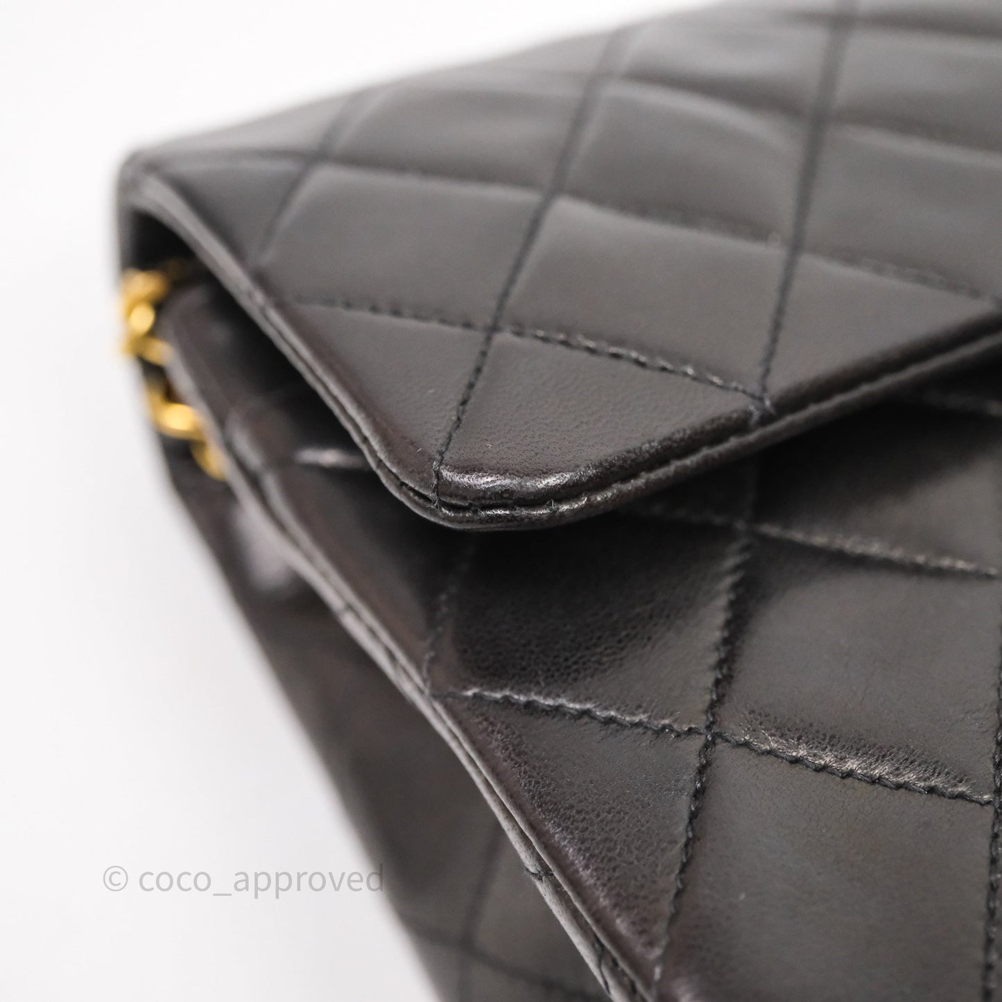 Chanel Vintage Classic Small Flap Bag Black Lambskin 24K Gold Hardware