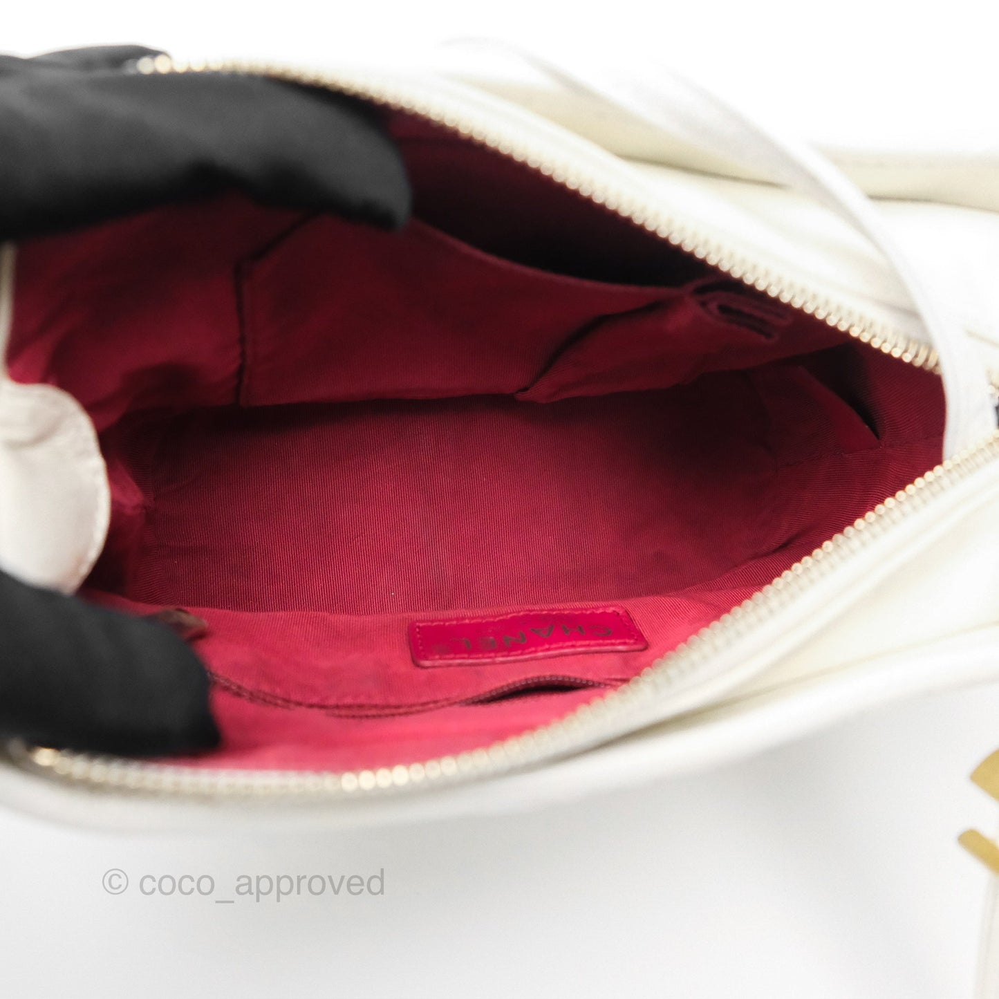 Chanel Small Gabrielle Hobo Quilted White Aged Calfskin