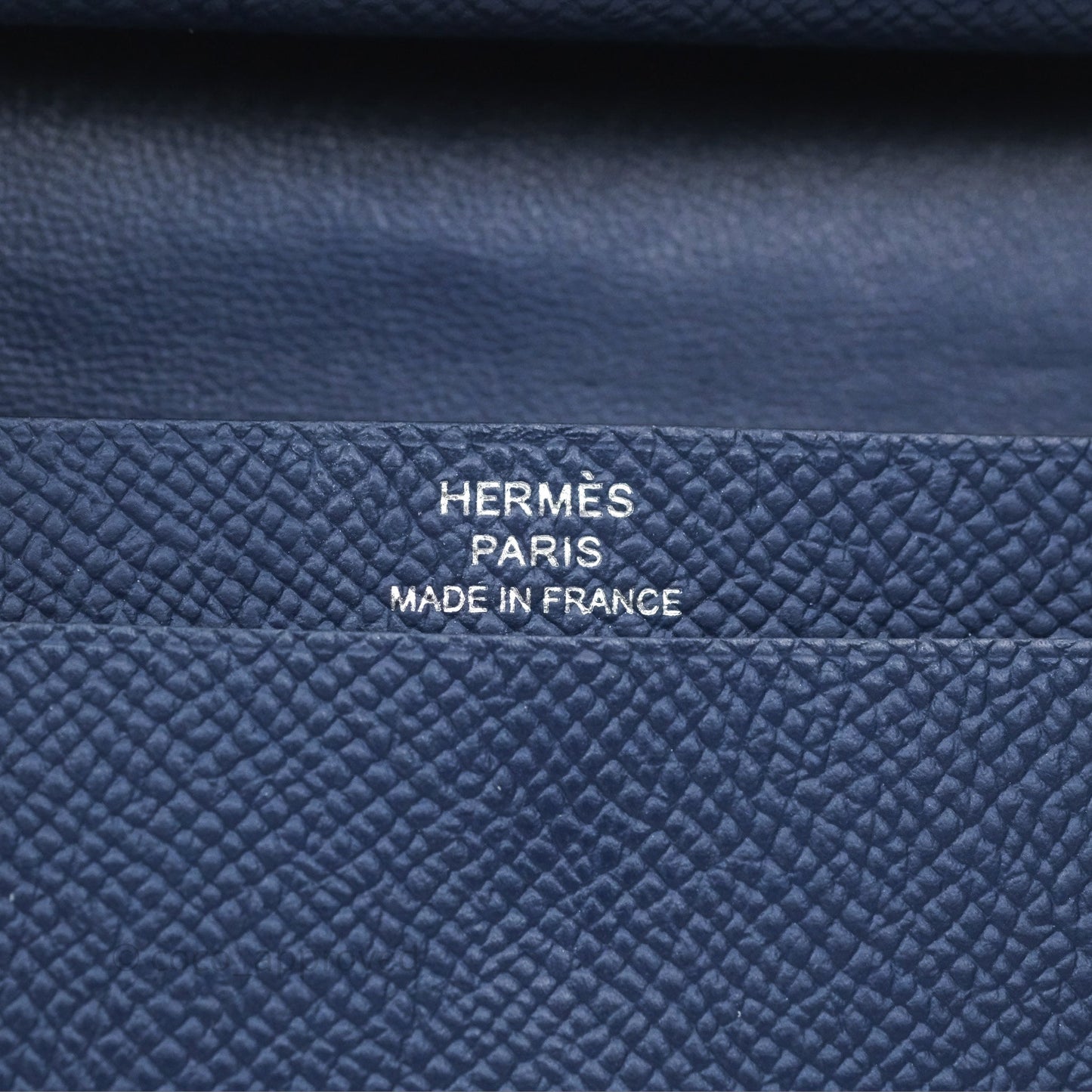 Hermès Bearn Mini Wallet Bleu Saphir 73 Epsom Palladium Hardware