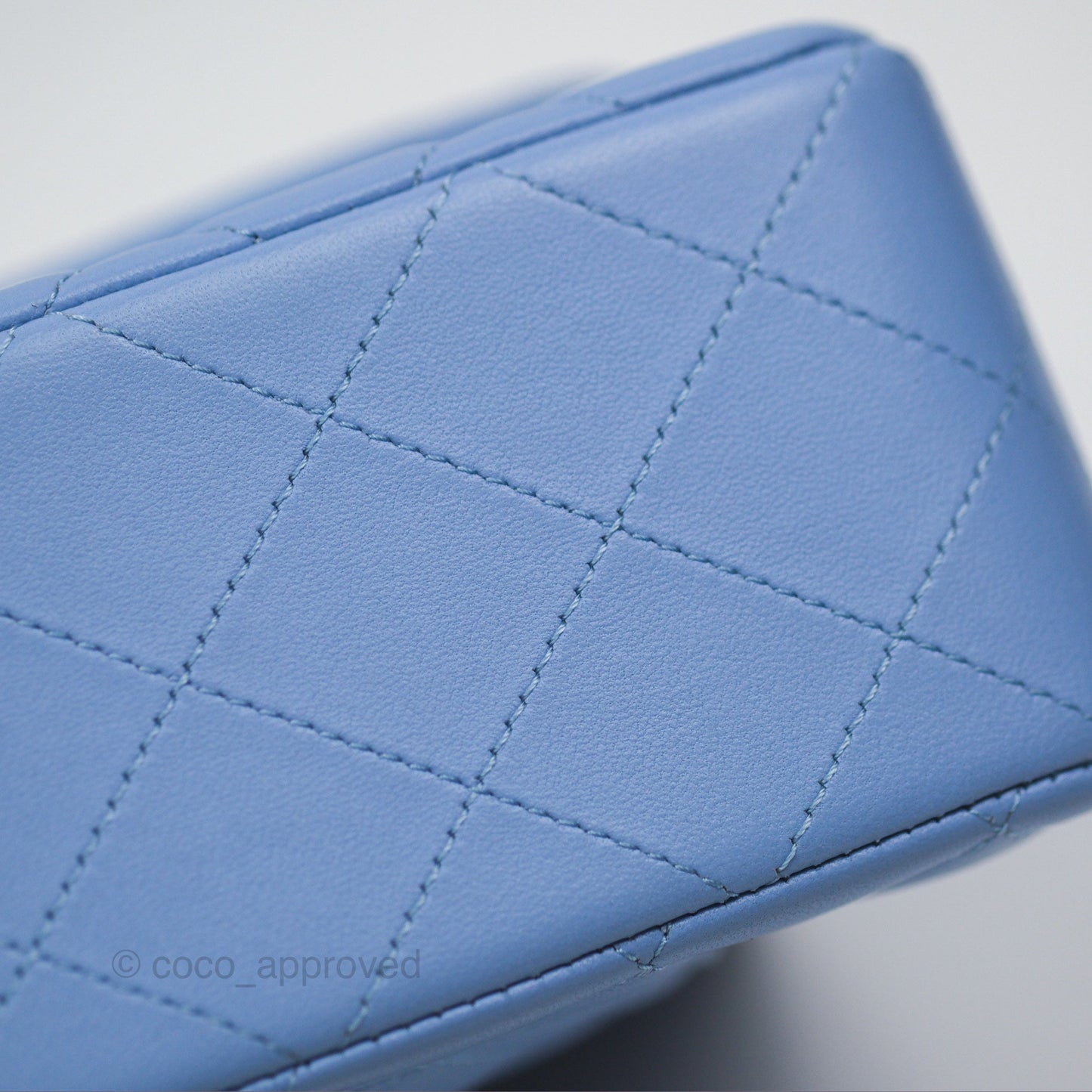Chanel Small Classic Quilted Flap Sky Blue Lambskin Gold Hardware