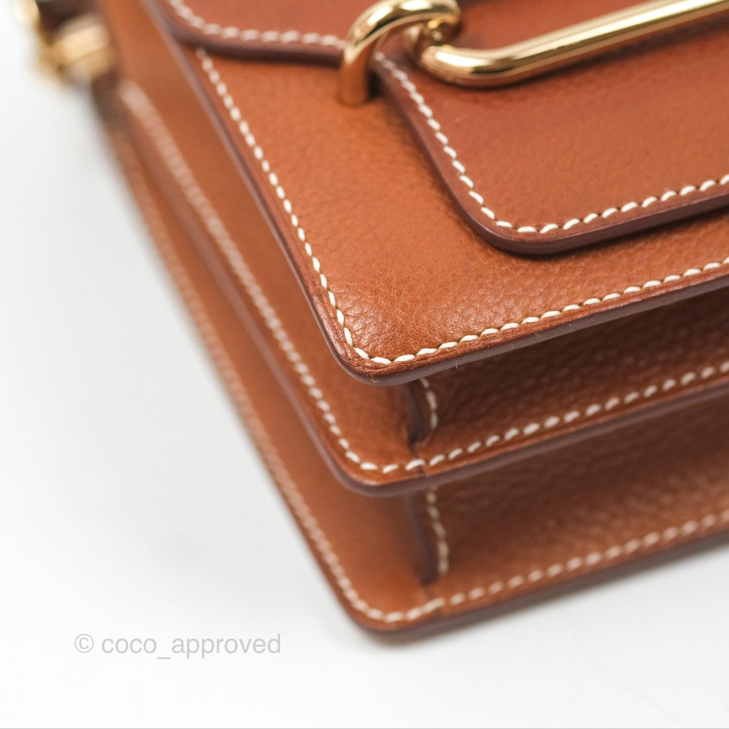 Hermès Roulis Mini 18 Fauve Barenia Gold Hardware