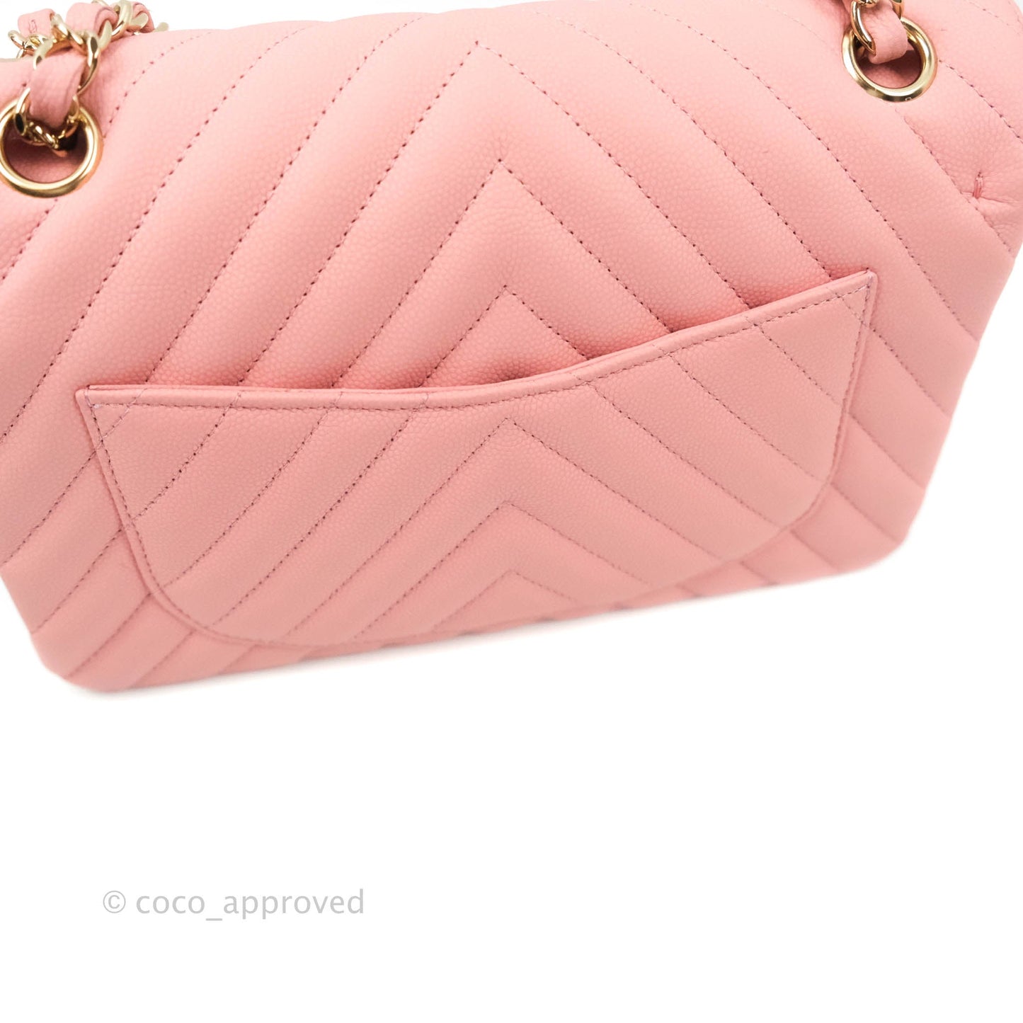 Chanel Classic Chevron S/M Small Double Flap Pink Matte Caviar Gold Hardware