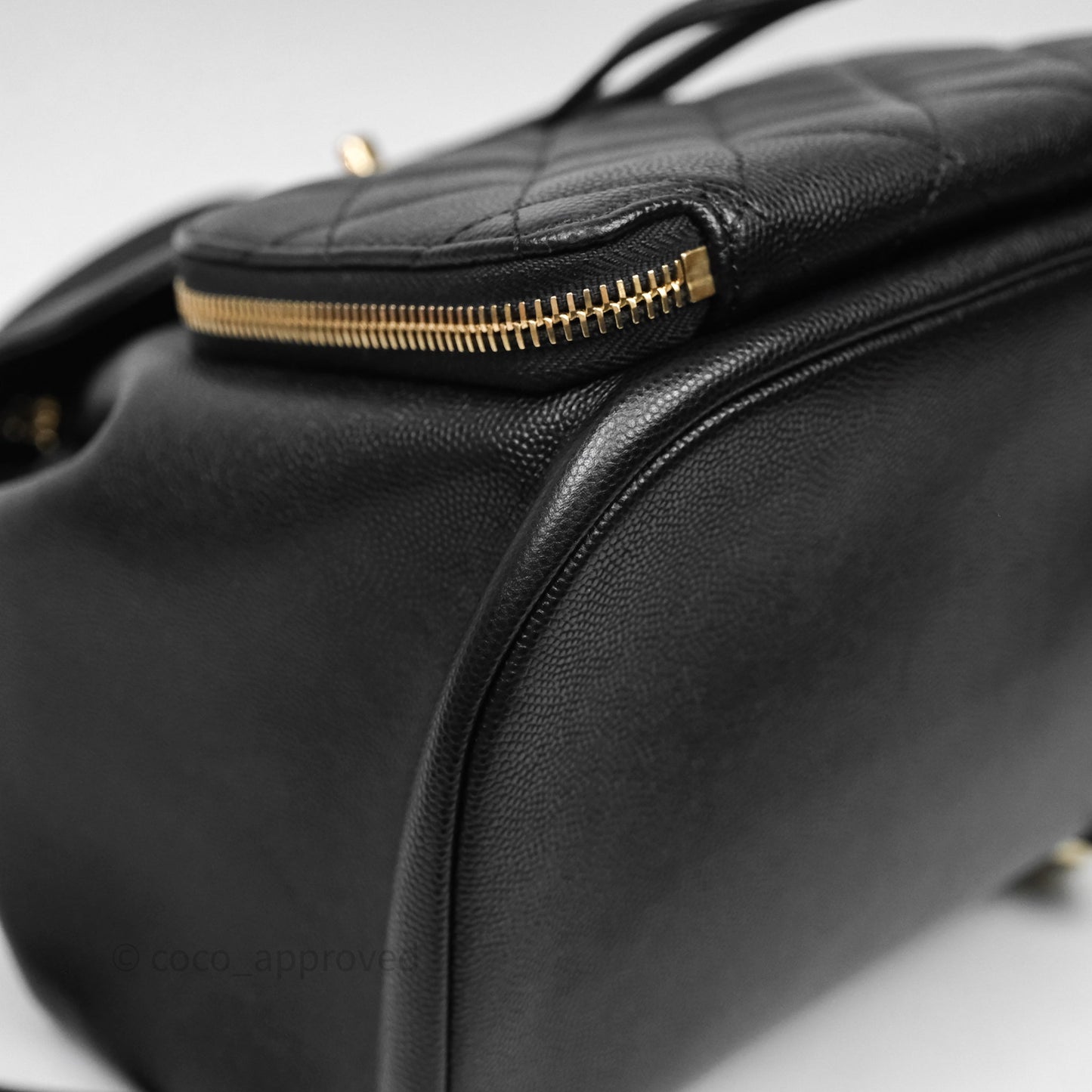 Chanel Quilted Business Affinity Backpack Black Caviar Gold Hardware