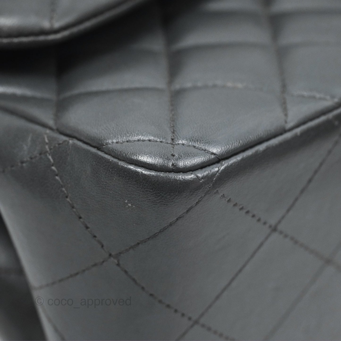 Chanel Jumbo Double Flap Dark Grey Lambskin Brushed Gold Hardware⁣⁣